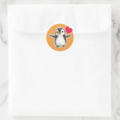 Cute Penguin Ronde Sticker (Tas)