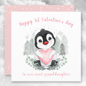Cute Penguin roze Valentijnsdag Kaart