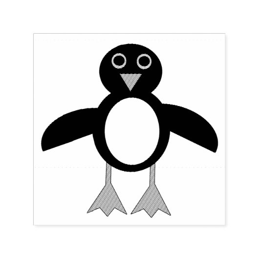 Cute Penguin Self Inking Stamp Zelfinktende Stempel (Design)