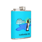 Cute Penguin Selfie Humor Cool Blue Custom Heupfles (Rechts)