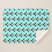 Cute Penguin Sherpa Blanket Deken (Voorkant (horizontaal))