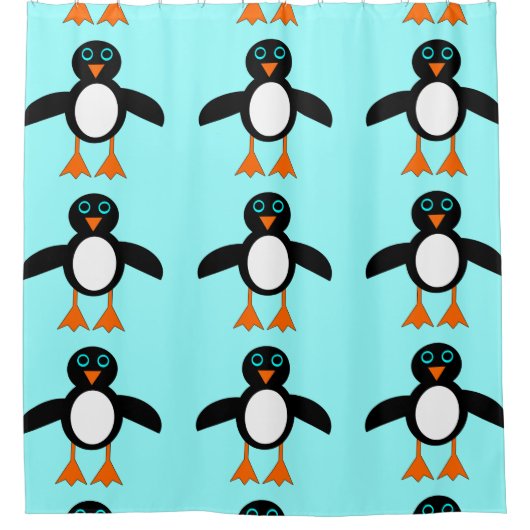 Cute Penguin Shower Curtain Douchegordijn (Voorkant)