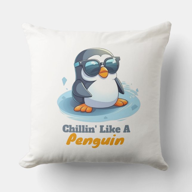 Cute Penguin Sierkussen Gift Living Room (Voorkant)