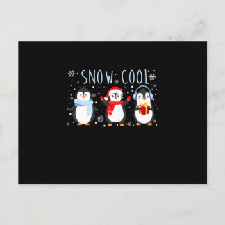 Cute Penguin Snow Cool Winter Kerstmis Aankondigingskaart