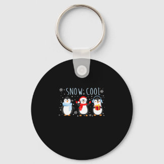 Cute Penguin Snow Cool Winter Kerstmis Sleutelhanger