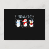 Cute Penguin Snow Cool Winter Kerstmis Uitnodiging Briefkaart (Voorkant)
