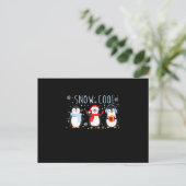 Cute Penguin Snow Cool Winter Kerstmis Uitnodiging Briefkaart (Staand voorkant)