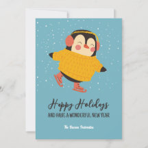 Cute Penguin Snow Holiday Kerstfeest Gelukkig Nieu