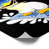 Cute Penguin Snowboarding Surfer Winter Pet Poster (Hoek)