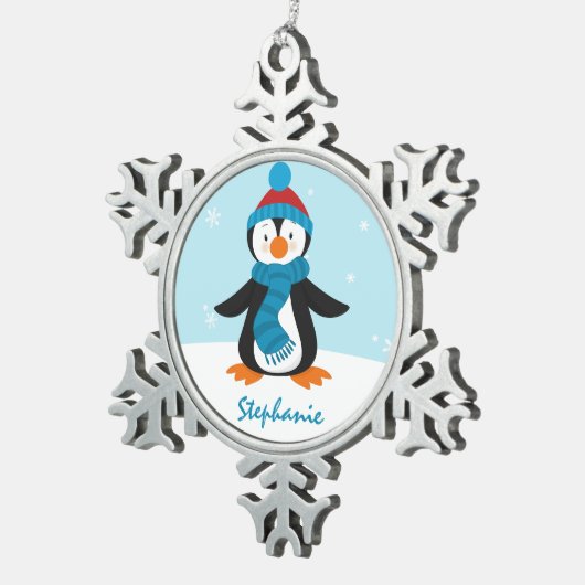 Cute Penguin Snowflake Ornament (Rechts)