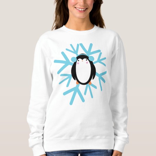 Cute Penguin Snowflake Winter Trui (Voorkant)
