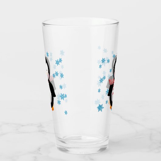Cute Penguin & Snowflakes Glas (Links)