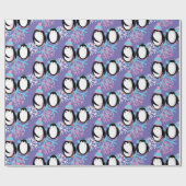Cute Penguin Snowflakes Whimsical Cadeaupapier (Vlak)