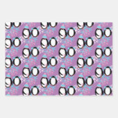 Cute Penguin Snowflakes Whimsical Inpakpapier Vel (Voorkant 3)