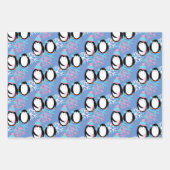 Cute Penguin Snowflakes Whimsical Inpakpapier Vel (Voorkant 2)