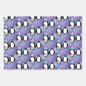 Cute Penguin Snowflakes Whimsical Inpakpapier Vel (Voorkant)