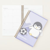 Cute Penguin Soccer Planner | Kawaii Pastel Spiral (Display)