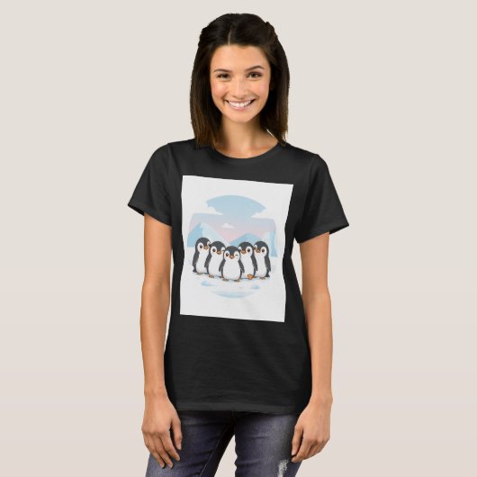 Cute Penguin Squad Women’s T-shirt (Voorkant volledig)