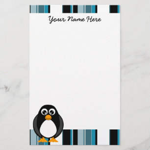 Cute Penguin Stationery - Blue Briefpapier