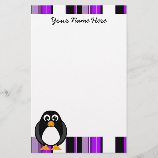 Cute Penguin Stationery Briefpapier (Voorkant)