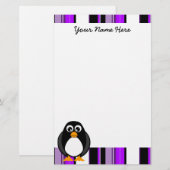 Cute Penguin Stationery Briefpapier (Voorkant / Achterkant)