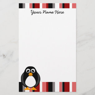 Cute Penguin Stationery - Red Briefpapier
