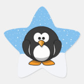 Cute Penguin Ster Sticker (Voorkant)