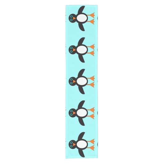 Cute Penguin Table Runner Korte Tafelloper (Voorkant)