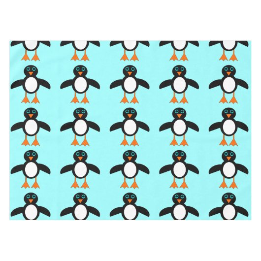 Cute Penguin Tablecloth Tafelkleed (Voorkant (Horizontaal))