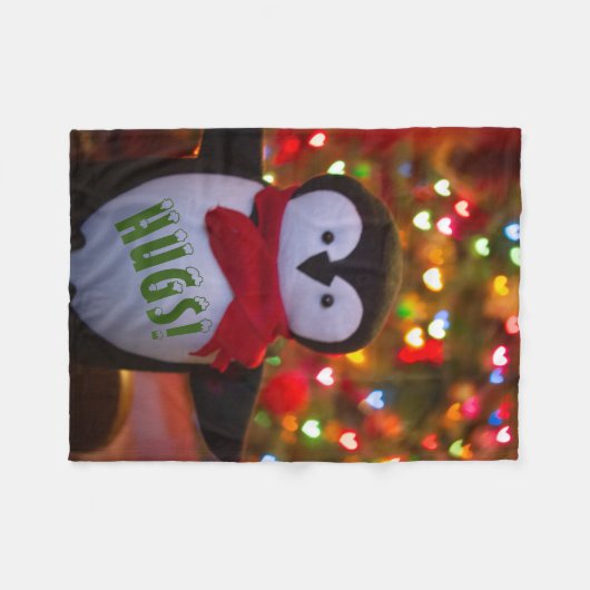 Cute Penguin Throw Blanket Fleece Deken (Voorkant (Horizontaal))