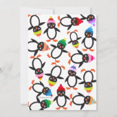 Cute Penguin Trio Ice Skating Birthday Party Kaart (Achterkant)