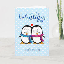 Cute Penguin Valentijnsdag Card (2)