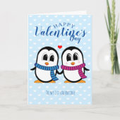 Cute Penguin Valentijnsdag Card Kaart (Voorkant)