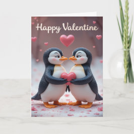 Cute Penguin Valentine Adorable Couple Love  Feestdagen Kaart
