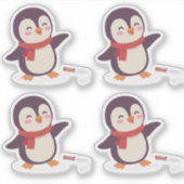 Cute Penguin Valentine Vinyl Stickers (4 Pack) (Voorkant)