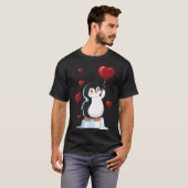 Cute Penguin Valentines Day Love Heart gift T-shirt (Voorkant volledig)