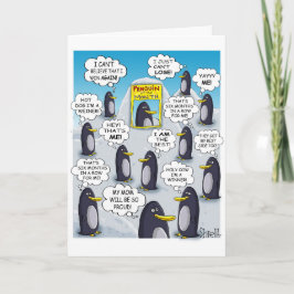 Cute Penguin van de Maand Happy Birthday. Kaart