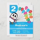 Cute Penguin verjaardagsuitnodiging Kaart (Voorkant)