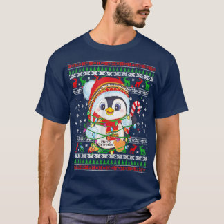 Cute Penguin verlicht lelijke kerstkeuken voor man T-shirt