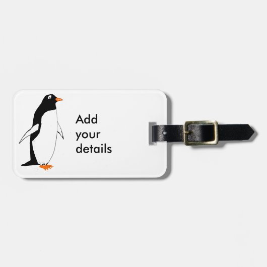 Cute Penguin, voeg details toe Bagagelabel (Voorkant horizontaal)
