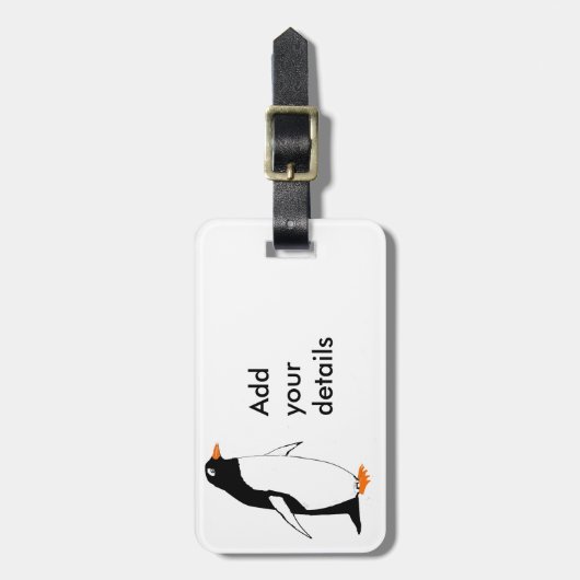 Cute Penguin, voeg details toe Bagagelabel (Voorkant verticaal)