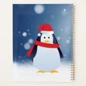 Cute Penguin w Red Santa Hat Kerstwinters Planner (Achterkant)