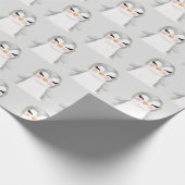 Cute Penguin Waterverf Modern Cadeaupapier (Hoek)