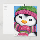 Cute Penguin Wearing Pet en Scarf Briefkaart (Voorkant / Achterkant)