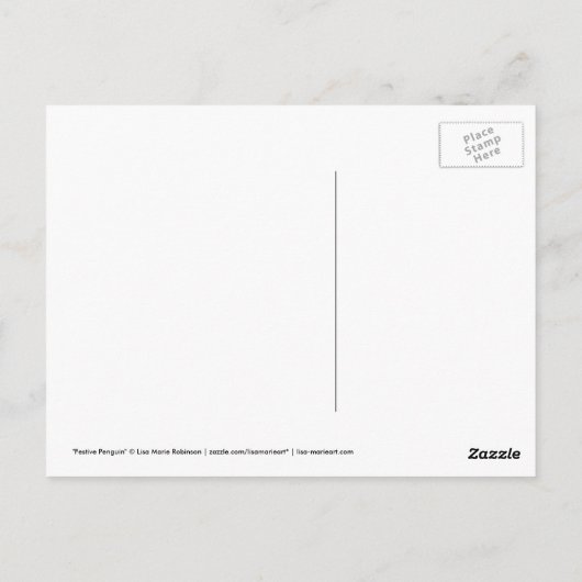 Cute Penguin Wearing Pet en Scarf Briefkaart (Achterkant)