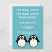 Cute Penguin Wedding Invitation Kaart (Voorkant)