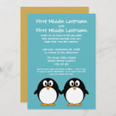 Cute Penguin Wedding Invitation Kaart (Voorkant / Achterkant)