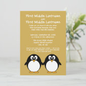 Cute Penguin Wedding Invitation Kaart (Staand voorkant)