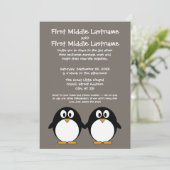 Cute Penguin Wedding Invitation Kaart (Staand voorkant)