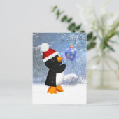 Cute Penguin Winter Briefkaart met aantasting van (Staand voorkant)